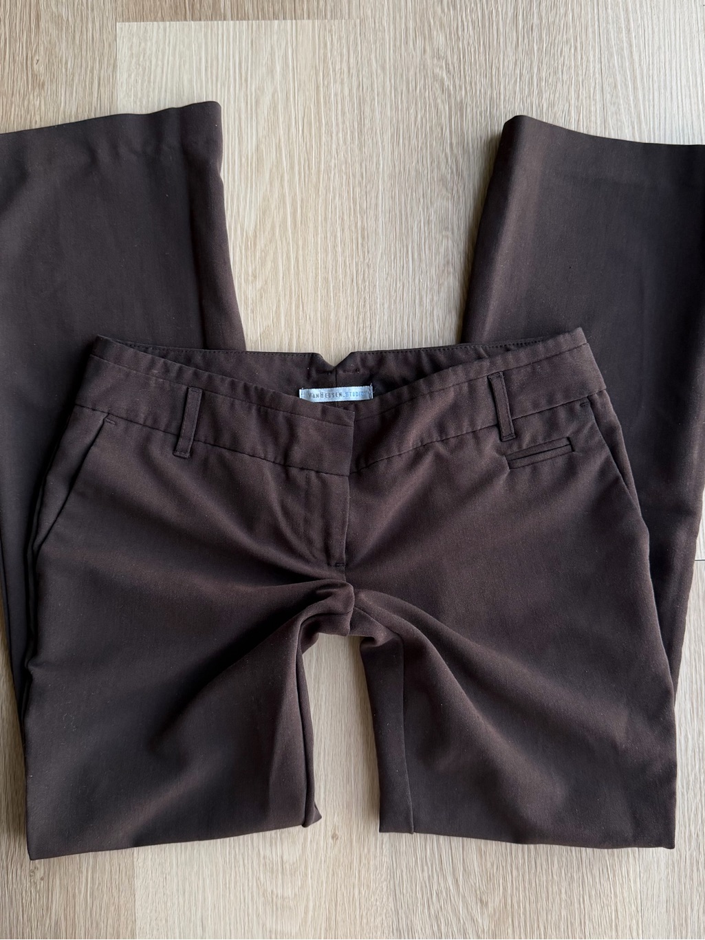 Y2k Van Heusen Dark Brown Low-Rise Stretch Dress Pants Size 0